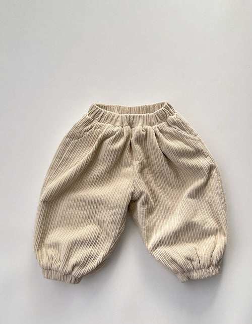 Load image into Gallery viewer, Baby Solid Color Corduroy Fabric Loose Lantern Pants In Autumn by MyKids-USA™
