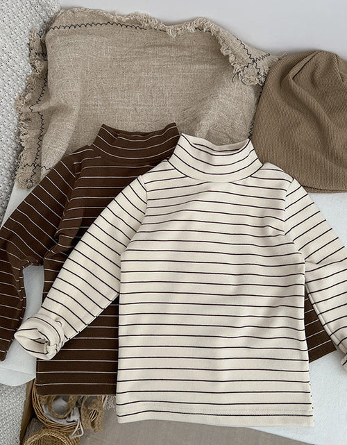 Load image into Gallery viewer, Baby Striped Pattern High Turtle Nack Soft Cotton Comfy Shirt by MyKids-USA™
