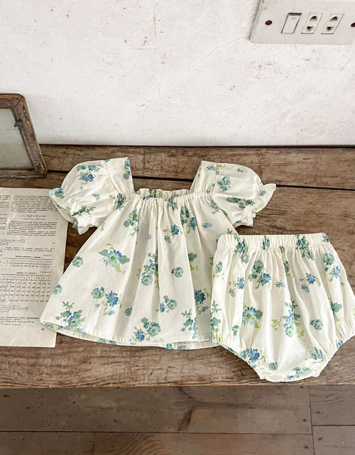 Load image into Gallery viewer, Baby Girl Flower Pattern Square Neck Onesies &amp; Sets by MyKids-USA™
