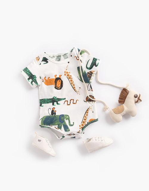 Load image into Gallery viewer, Baby Boy And Girl Animal Print Short-Sleeved O-Neck Lovely Onesies In Summer by MyKids-USA™
