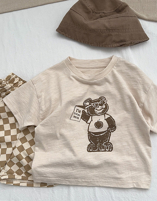 Load image into Gallery viewer, Baby Cartoon Bear Graphic Short Sleeve Comfy T-Shirt by MyKids-USA™
