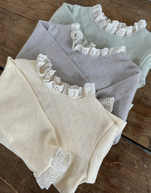 Load image into Gallery viewer, Baby Solid Color Mesh Patched Design Knitwear by MyKids-USA™
