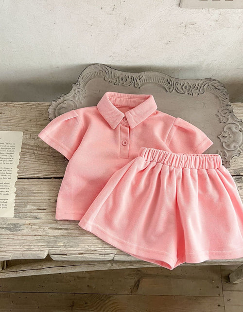 Load image into Gallery viewer, Baby Solid Color Polo Neck Summer Clothing Sets by MyKids-USA™

