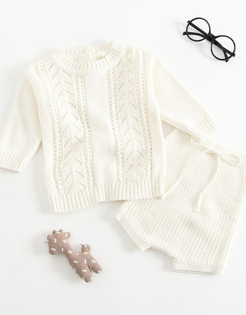 Load image into Gallery viewer, Baby Solid Color Hollow Carved Design Knitwear Sets by MyKids-USA™
