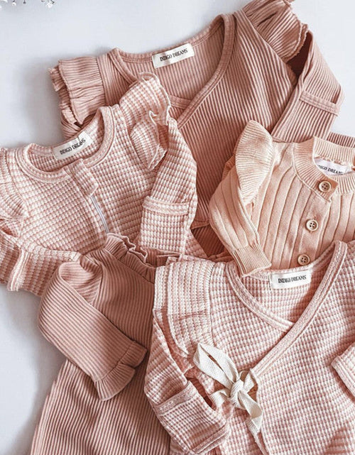 Load image into Gallery viewer, Baby Girl Solid Color Pure Cotton Long Sleeve Tops With Pants Sets by MyKids-USA™
