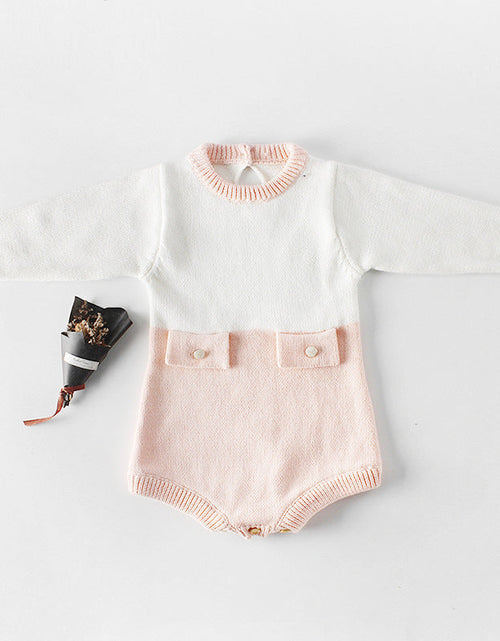 Load image into Gallery viewer, Baby Girl 1pcs Contrast Longsleeve Knit Bodysuit &amp; Cardigan 1-Pieces Sets by MyKids-USA™

