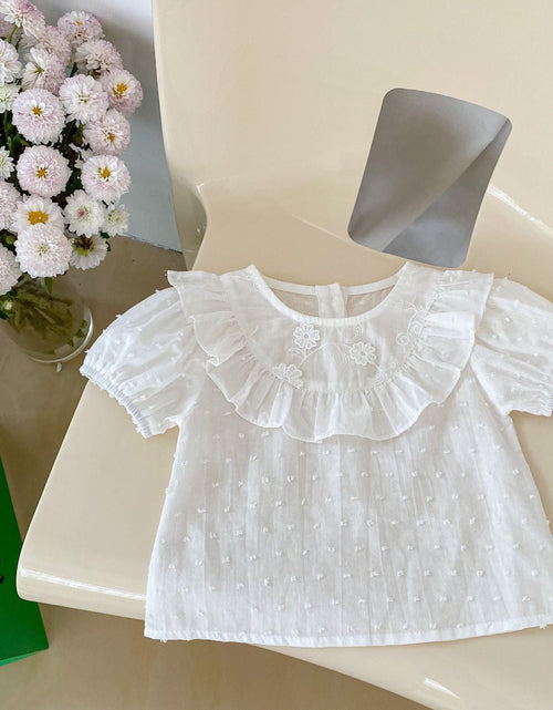 Load image into Gallery viewer, Baby Solid Color Puff Sleeve Blouses Combo Shorts Sets by MyKids-USA™
