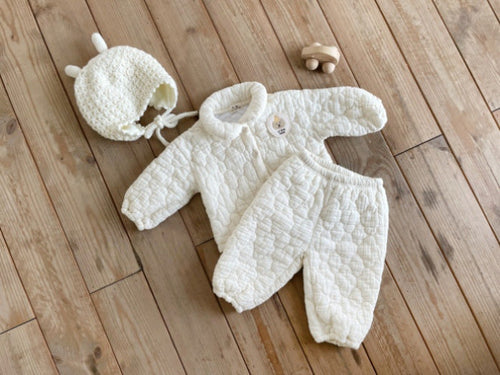 Load image into Gallery viewer, Baby Bear Patched Pattern Quilted Warm Lapel Cute Sets by MyKids-USA™
