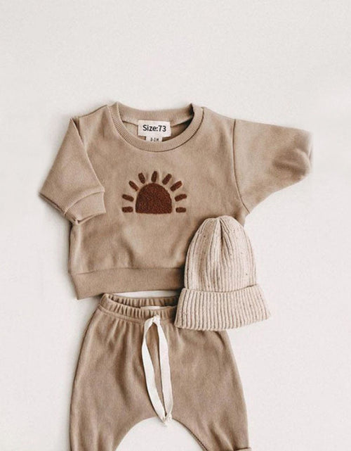 Load image into Gallery viewer, Baby Rainbow Sun Pattern Hoodies Combo Pants Sets by MyKids-USA™
