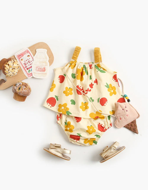 Load image into Gallery viewer, Baby Girl Floral Print Pattern Sleeveless Tops Combo Shorts 2-Pieces Sets In Summer by MyKids-USA™
