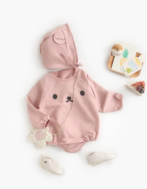 Load image into Gallery viewer, Baby 1pcs Cartoon Print Pattern Long Sleeved Cotton Triangle Onesies With Hat by MyKids-USA™
