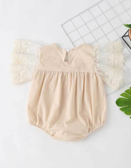 Load image into Gallery viewer, Baby Girl Lace-Sleeved Combo Lace-Collared Solid Onesies by MyKids-USA™
