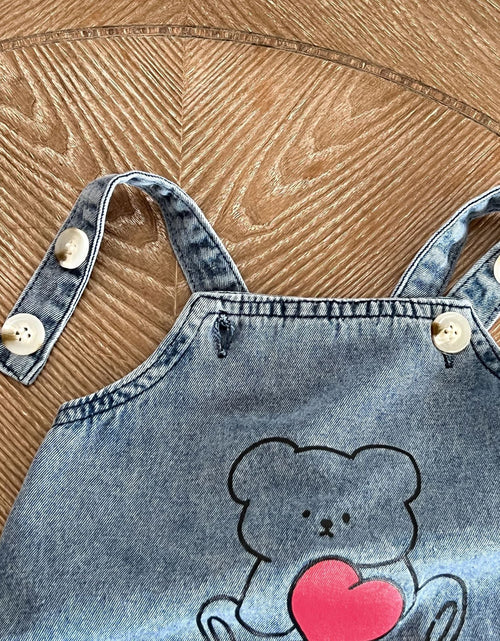 Load image into Gallery viewer, Baby Cartoon Bear Pattern Fashion Denim Strap Oniesies by MyKids-USA™
