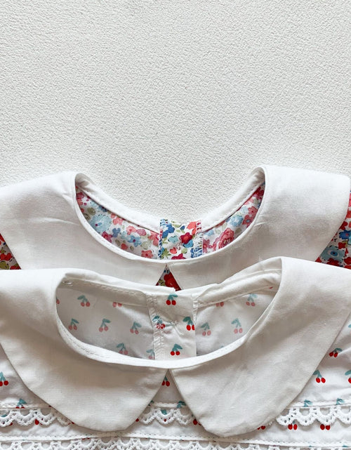 Load image into Gallery viewer, Baby Girl Doll Collar Floral Print Dress Combo Floral Print Shorts In Sets Summer Outfit Wearing by MyKids-USA™
