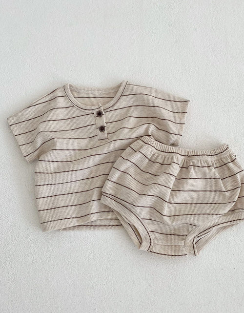 Load image into Gallery viewer, Baby Striped Pattern T-Shirt Shorts Casual Comfy Sets by MyKids-USA™
