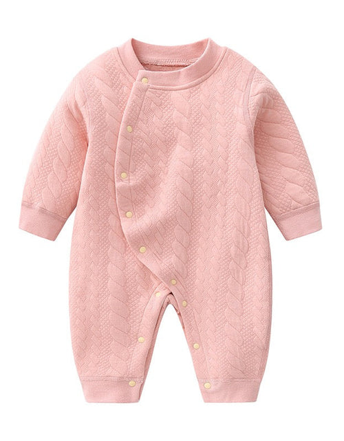 Load image into Gallery viewer, Baby Solid Color Side Snap Button Design Long Sleeved Winter Thickened Romper by MyKids-USA™
