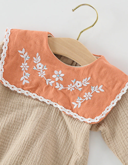 Load image into Gallery viewer, Baby Girl Floral Embroidery Pattern Long Sleeves Autumn Princess Bodysuit With Hat by MyKids-USA™
