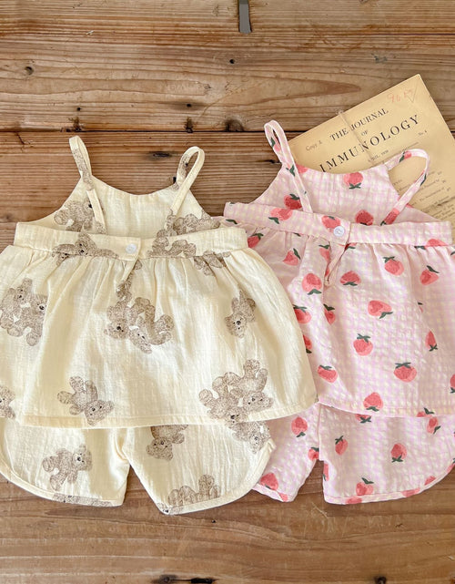Load image into Gallery viewer, Baby Animal Print Sling Tops Combo Shorts Sets by MyKids-USA™
