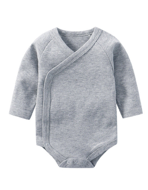 Load image into Gallery viewer, Baby Multi Color Bias Placket With Slanting Button Long Sleeve Onesies by MyKids-USA™
