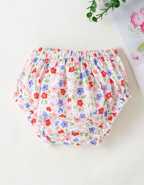 Load image into Gallery viewer, Baby Girl Little Floral Print Sleeveless Dress Combo Short Pants In Sets by MyKids-USA™
