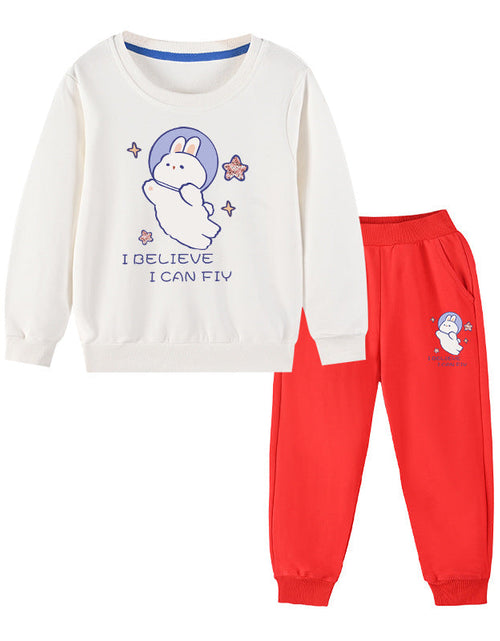 Load image into Gallery viewer, Baby Girl Cute Bunny Graphic Hoodie Combo Loose Trousers Soft Cotton Sets by MyKids-USA™
