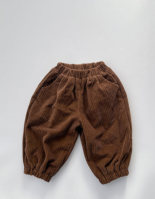 Load image into Gallery viewer, Baby Solid Color Corduroy Fabric Loose Lantern Pants In Autumn by MyKids-USA™
