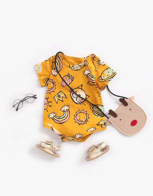 Load image into Gallery viewer, Baby Boy And Girl Animal Print Short-Sleeved O-Neck Lovely Onesies In Summer by MyKids-USA™
