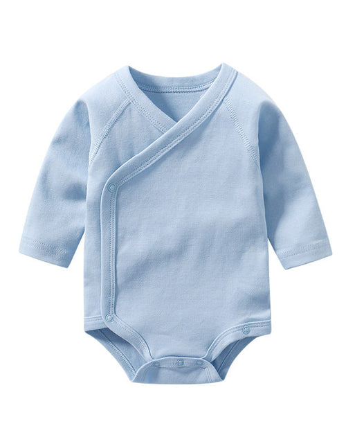 Load image into Gallery viewer, Baby Multi Color Bias Placket With Slanting Button Long Sleeve Onesies by MyKids-USA™
