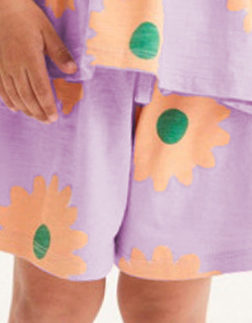 Load image into Gallery viewer, Baby Girl Flower Graphic Short Sleeve Summer Sets by MyKids-USA™
