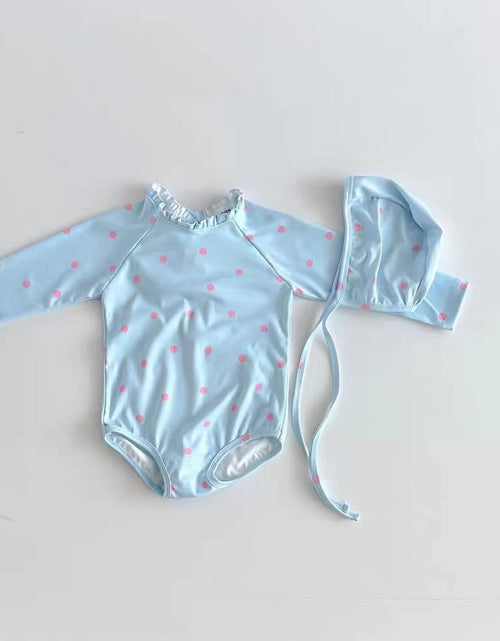 Load image into Gallery viewer, Baby Girl Ditsy Flower Pattern Long Sleeve Onesies With Hats by MyKids-USA™
