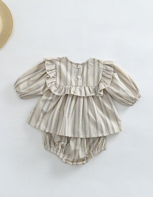 Load image into Gallery viewer, Baby Girl Striped Pattern Shirt Combo Shorts 1 Pieces Sets by MyKids-USA™

