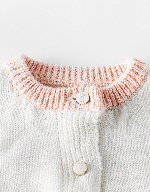 Load image into Gallery viewer, Baby Girl 1pcs Contrast Longsleeve Knit Bodysuit &amp; Cardigan 1-Pieces Sets by MyKids-USA™

