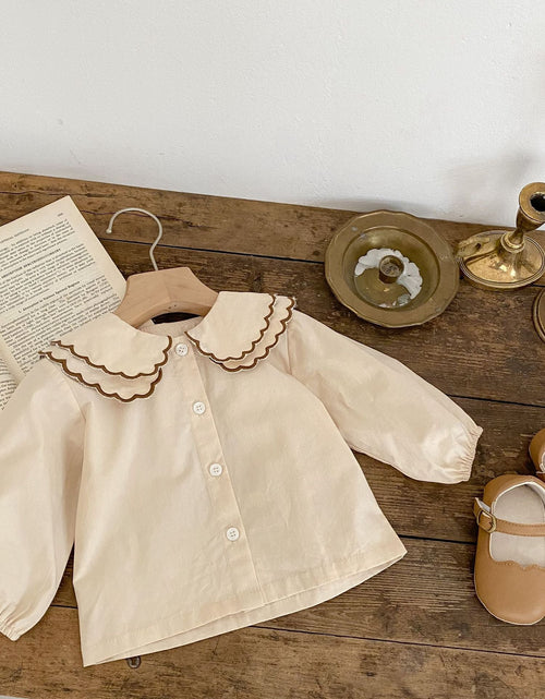 Load image into Gallery viewer, Baby Girl Solid Color Doll Neck Shirt Strap Onesies by MyKids-USA™
