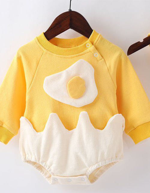 Load image into Gallery viewer, Baby Cartoon Egg Shape Design Long Sleeved Cute Bodysuit With Headband by MyKids-USA™
