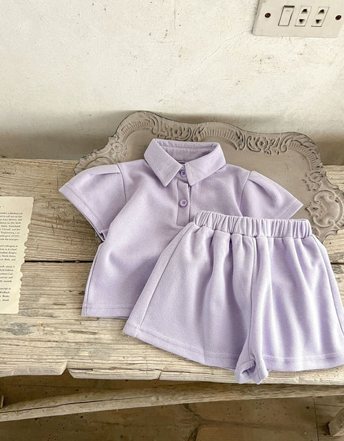 Load image into Gallery viewer, Baby Solid Color Polo Neck Summer Clothing Sets by MyKids-USA™

