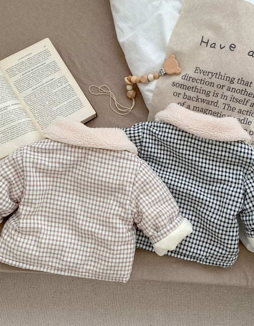 Load image into Gallery viewer, Baby Plaid Graphic Single Breasted Design Thickened Warm Winter Cotton Coat by MyKids-USA™
