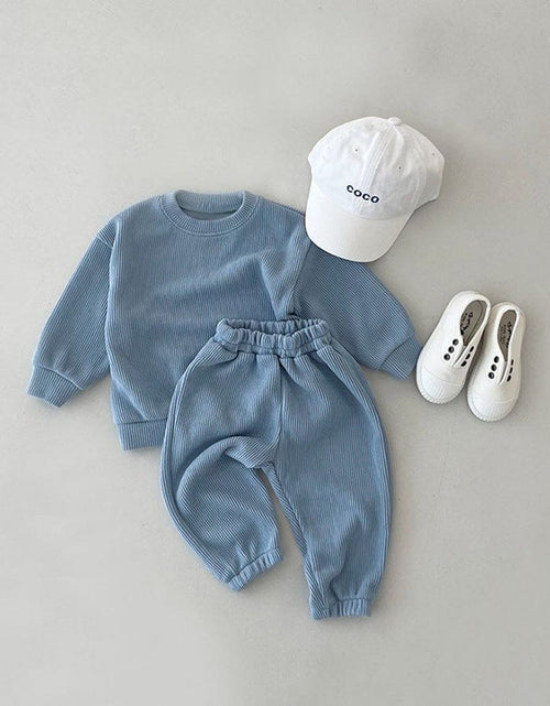 Load image into Gallery viewer, Baby Solid Color Long Sleeve Simple Style Hoodie Sets by MyKids-USA™
