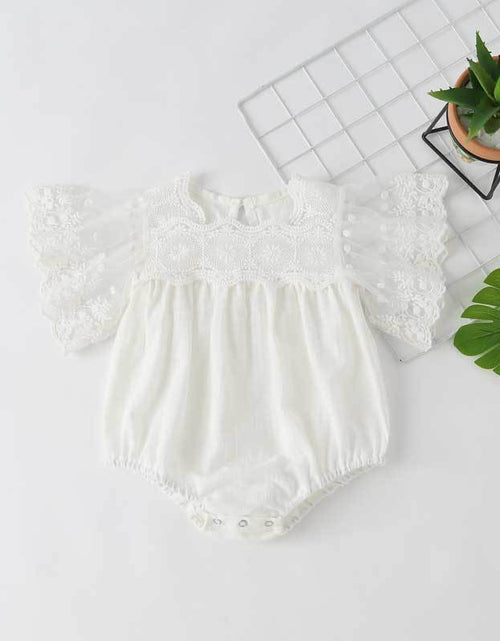 Load image into Gallery viewer, Baby Girl Lace-Sleeved Combo Lace-Collared Solid Onesies by MyKids-USA™
