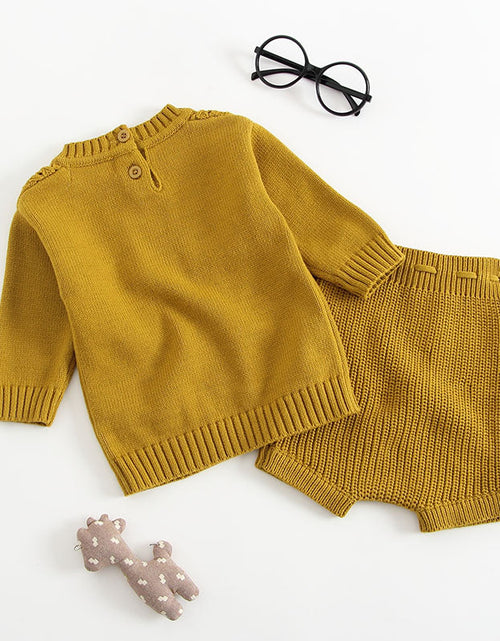 Load image into Gallery viewer, Baby Solid Color Hollow Carved Design Knitwear Sets by MyKids-USA™
