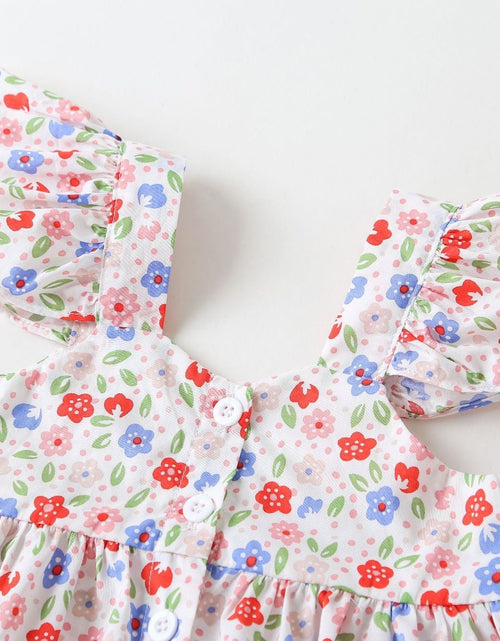 Load image into Gallery viewer, Baby Girl Little Floral Print Sleeveless Dress Combo Short Pants In Sets by MyKids-USA™
