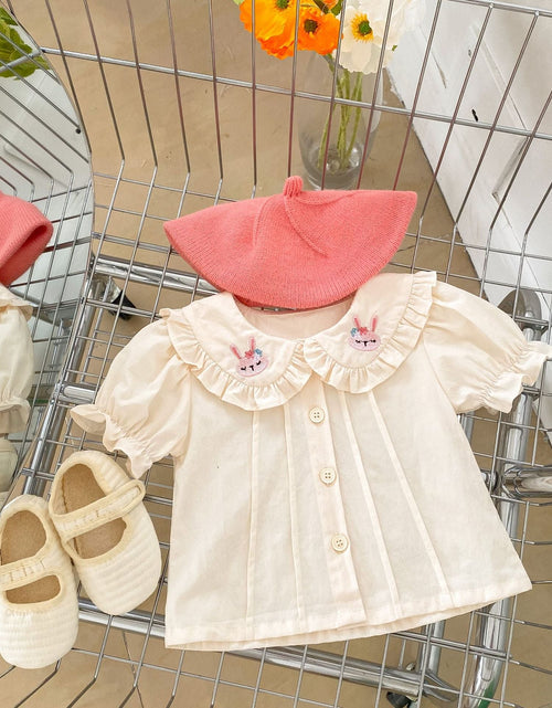 Load image into Gallery viewer, Baby Girl Solid Color Doll Neck Blouses With Strap Dress Sets by MyKids-USA™
