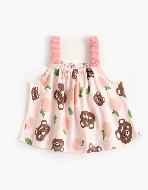 Load image into Gallery viewer, Baby Girl Floral Print Pattern Sleeveless Tops Combo Shorts 2-Pieces Sets In Summer by MyKids-USA™
