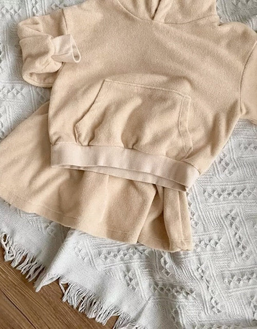 Load image into Gallery viewer, Baby Girl Solid Color Soft Cotton Hoodie With Skirt Sets by MyKids-USA™
