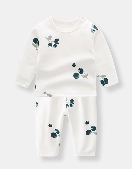 Load image into Gallery viewer, Baby 1pcs Allover Fruit Graphic Long Sleeve Bottoming Shirt &amp; Trousers Sets by MyKids-USA™
