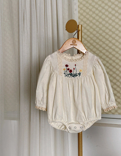 Load image into Gallery viewer, Baby Solid Color Embroidered Pattern Long Sleeve Onesies With Hat by MyKids-USA™
