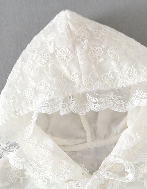 Load image into Gallery viewer, Kids Mesh Overlay Design Belted Bow Tie Shawls With Ruffle Hat by MyKids-USA™
