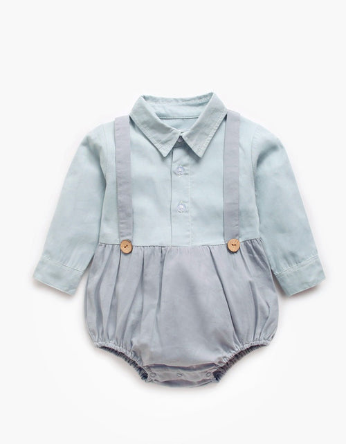 Load image into Gallery viewer, Baby Boy Solid Color False 2-Piece Design Long Sleeved Onesies Bodysuit by MyKids-USA™
