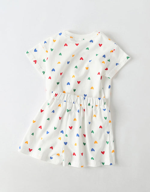 Load image into Gallery viewer, Baby 1pcs Plaid &amp; Heart Pattern Tee Combo Shorts Simply Style Sets by MyKids-USA™
