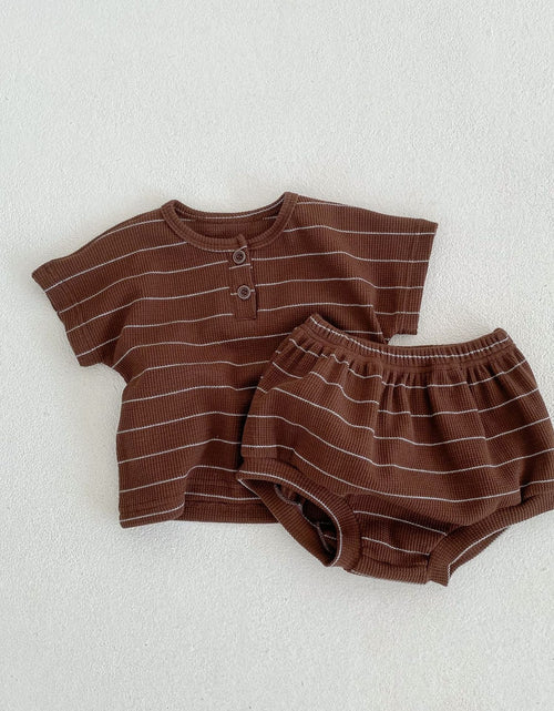Load image into Gallery viewer, Baby Striped Pattern T-Shirt Shorts Casual Comfy Sets by MyKids-USA™
