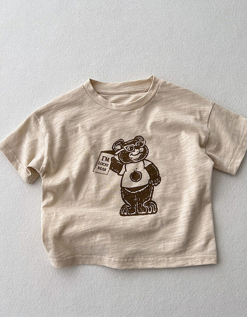 Load image into Gallery viewer, Baby Cartoon Bear Graphic Short Sleeve Comfy T-Shirt by MyKids-USA™
